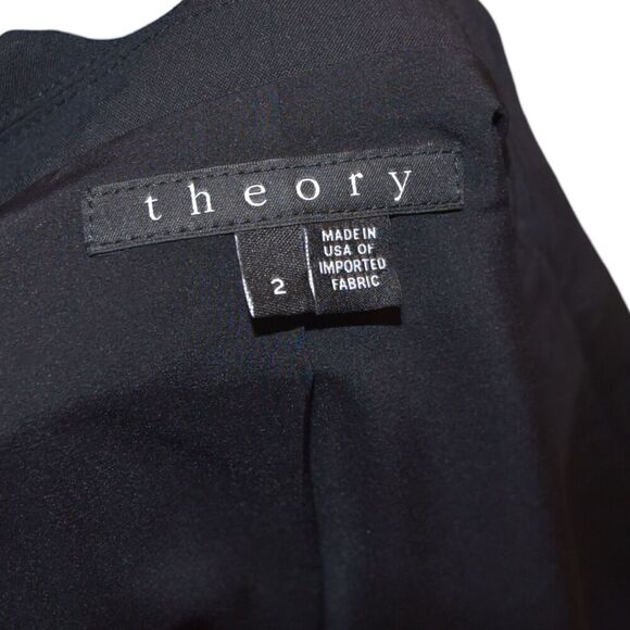 Theory Blazer Black Single Breasted Stretch Wool Suit Jacket Work Office Size 2 - Picture 7 of 7